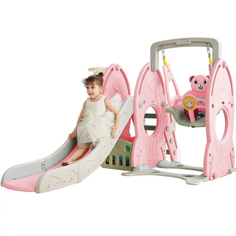 Free Sample Kindergarten Indoor Small Plastic Swing With Slide For Kids Kids Slide Swing Set