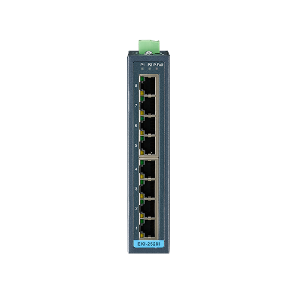 Advantech EKI-2528I 10/100 Mbps Fast Ethernet 8 Port PoE DIN rail Unmanaged Industrial Ethernet Network Switch