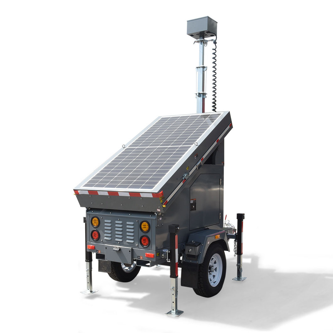 Solar Security Trailers Mobile Camera Trailer for Hotel Park Job Site