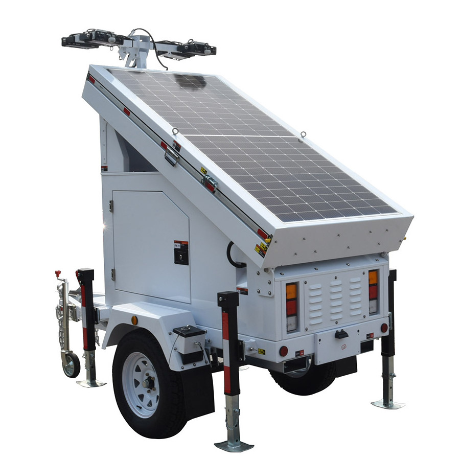 mobile solar energy cctv tower trailer Solar panel trailer