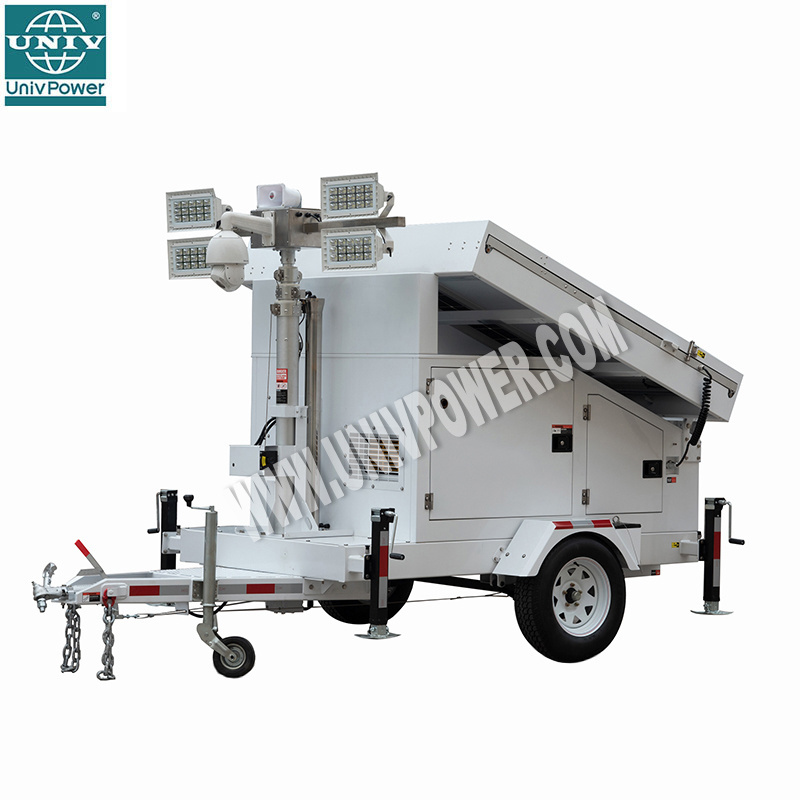 Good Price Mobile solar CCTV trailer with Solar energy System