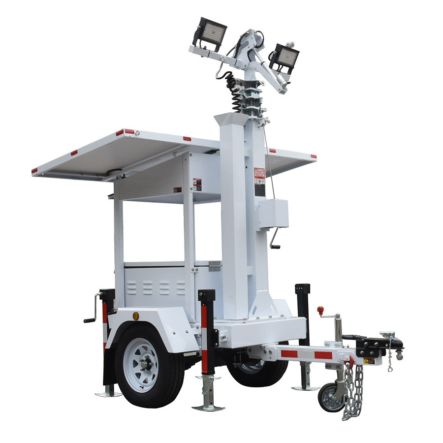 mobile solar energy cctv tower trailer Solar panel trailer