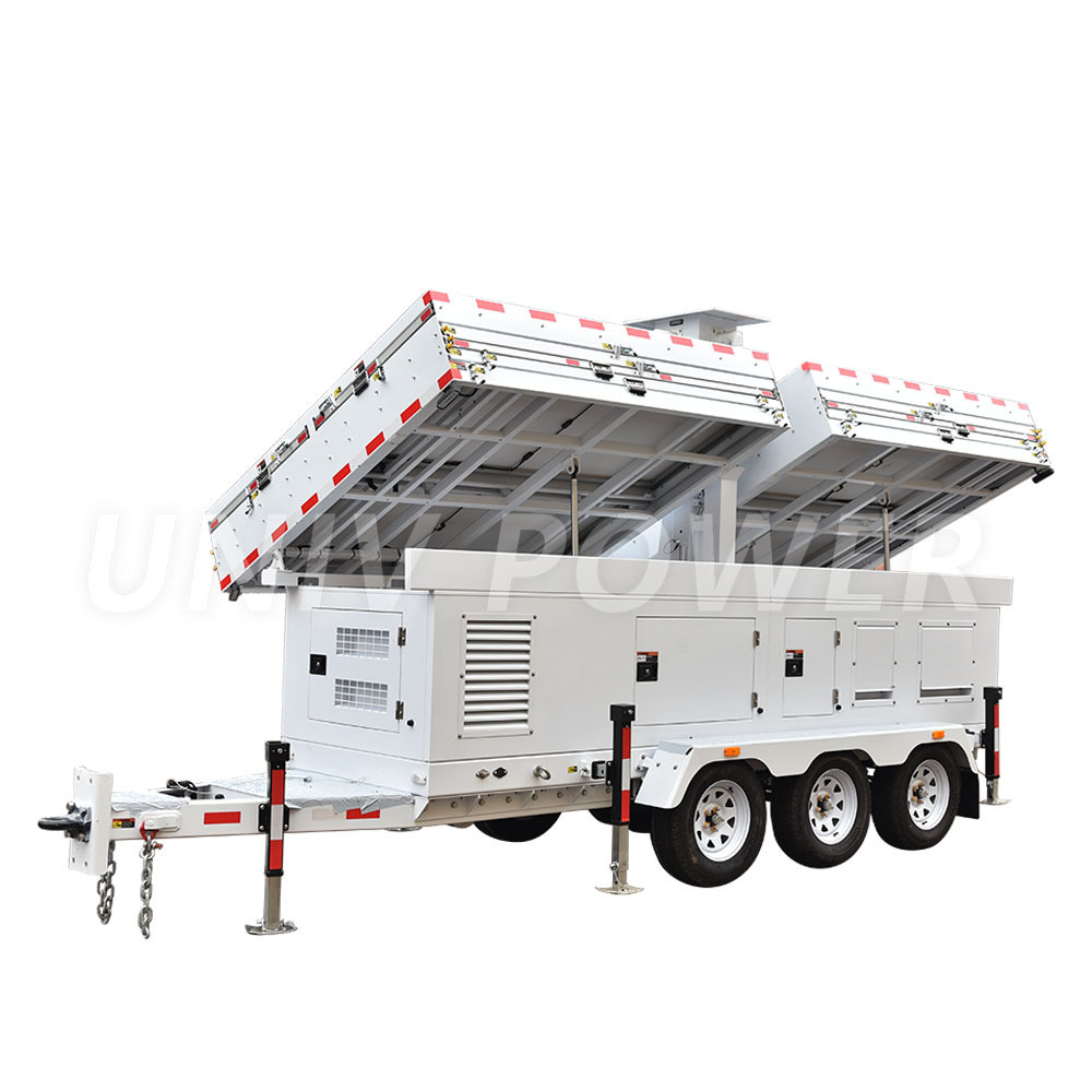 large capacity solar trailer mobile charging station