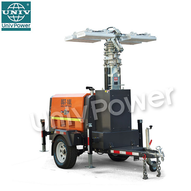 9m Telescopic Diesel Generator Lighting Tower with LED Lamp