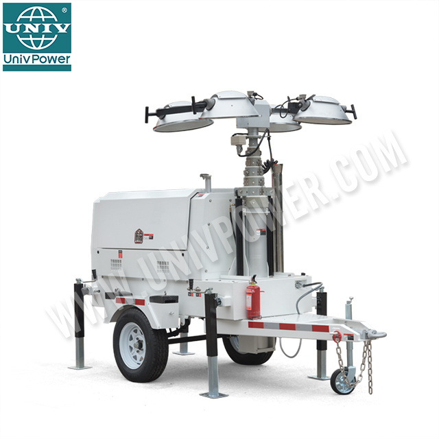 9m Telescopic Diesel Generator Lighting Tower with LED Lamp