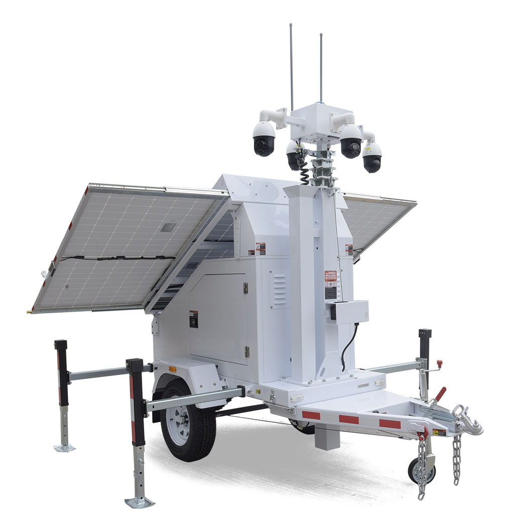 Solar Security Trailers Mobile Camera Trailer for Hotel Park Job Site