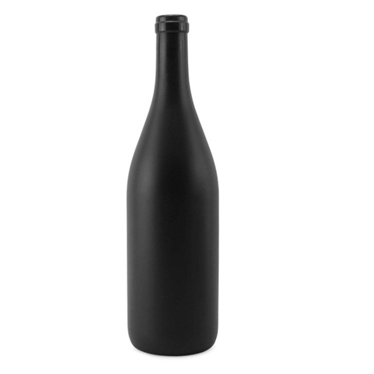 Wine Bottles Matte Coated Glass 750ml Cornucopia Black with Corks Black Paper Box Glass Bottles for Juice Beverage Bottle Beer