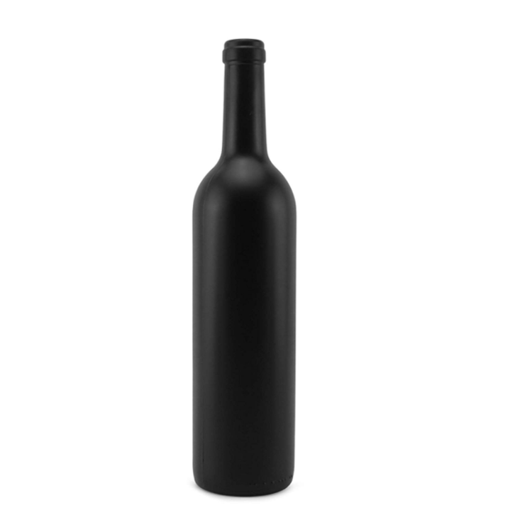 Wine Bottles Matte Coated Glass 750ml Cornucopia Black with Corks Black Paper Box Glass Bottles for Juice Beverage Bottle Beer