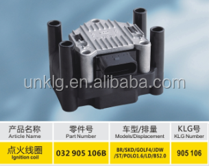 Hot sell of 06B 905 106 A  for vw polo ignition coil for VW and Audi from China