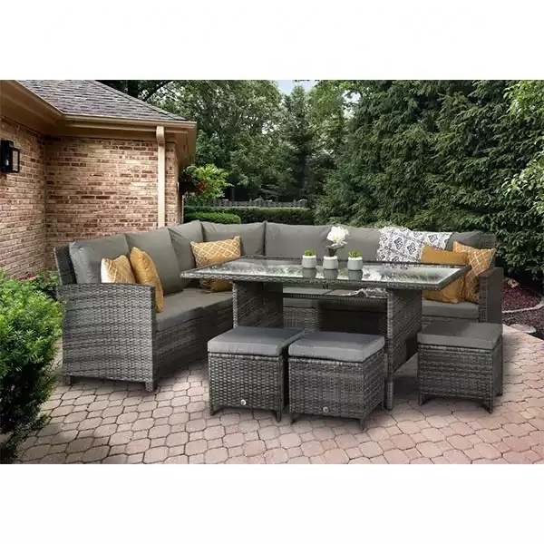 6pcs  Outdoor Furniture Garden Rattan Wicker Sofa Set