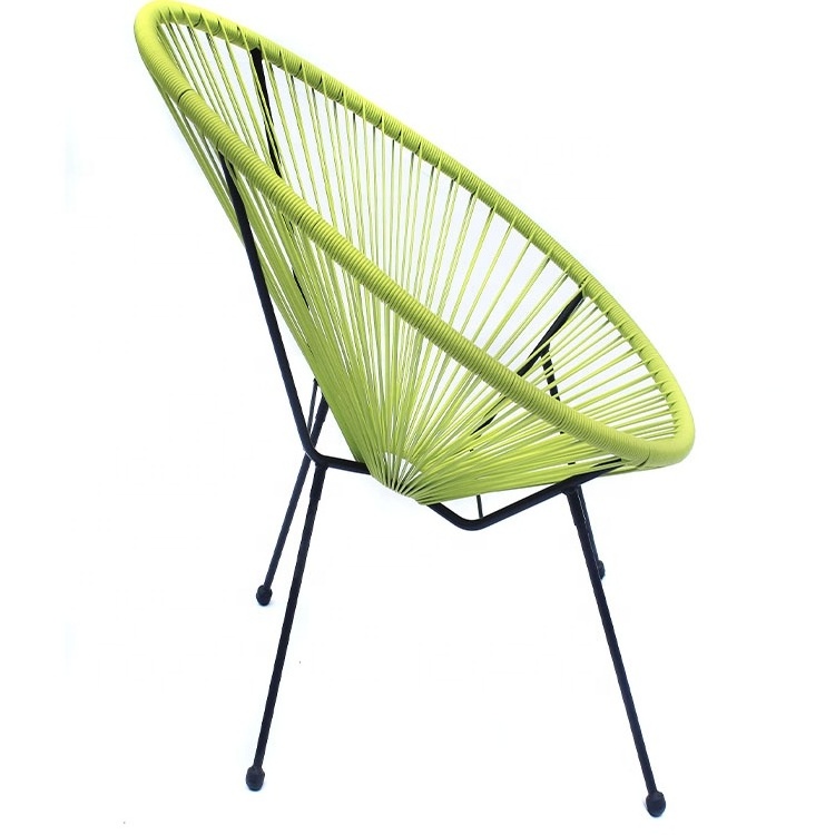 Acapulco woven lounge chair set outdoor PE nordic rattan beach egg garden chairs outdoor steel metal outdoor chair