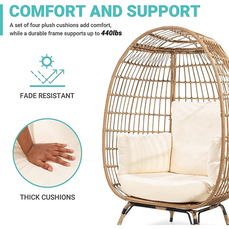 Wicker peacock rattan chair rattan swing hanging egg chair outdoor lounge chair luxury