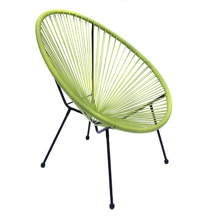 Acapulco woven lounge chair set outdoor PE nordic rattan beach egg garden chairs outdoor steel metal outdoor chair