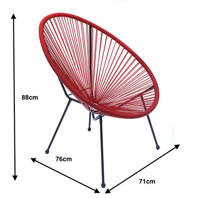 UN Leisure Rattan Outdoor Lounge KD String Chair Light Weight Acapulco Oval Stacking Bistro Chair