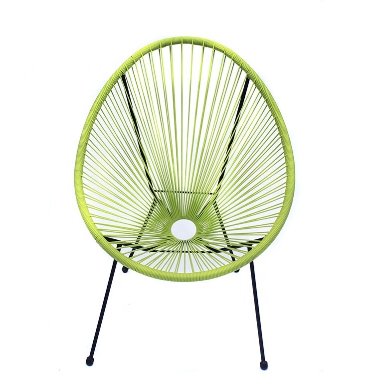 Acapulco woven lounge chair set outdoor PE nordic rattan beach egg garden chairs outdoor steel metal outdoor chair