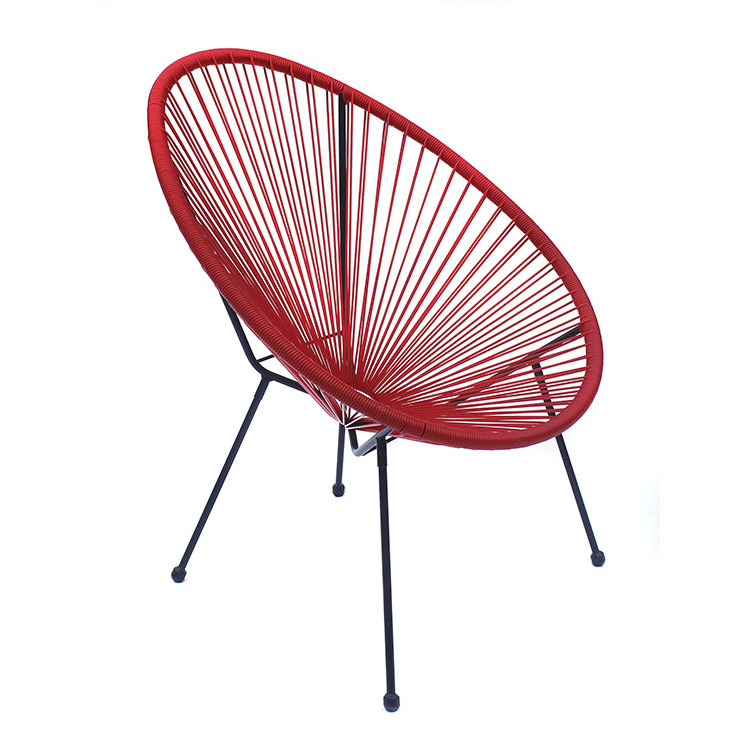 UN Leisure Rattan Outdoor Lounge KD String Chair Light Weight Acapulco Oval Stacking Bistro Chair