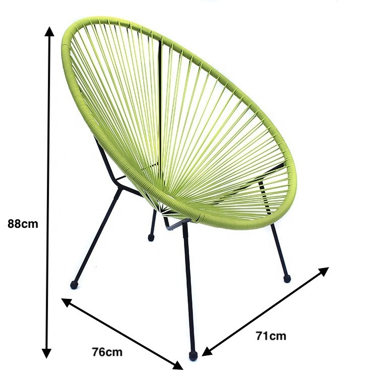 Acapulco woven lounge chair set outdoor PE nordic rattan beach egg garden chairs outdoor steel metal outdoor chair