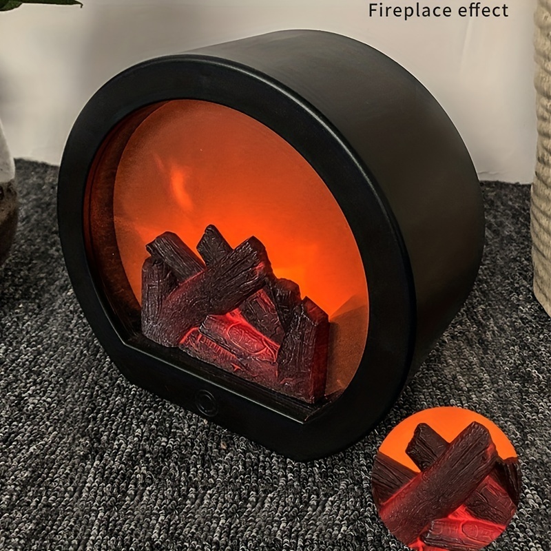 Fired Fireplace Wind Lamp Intelligent Touch Switch Simulation Of Charcoal Ornaments(excluding Batteries)