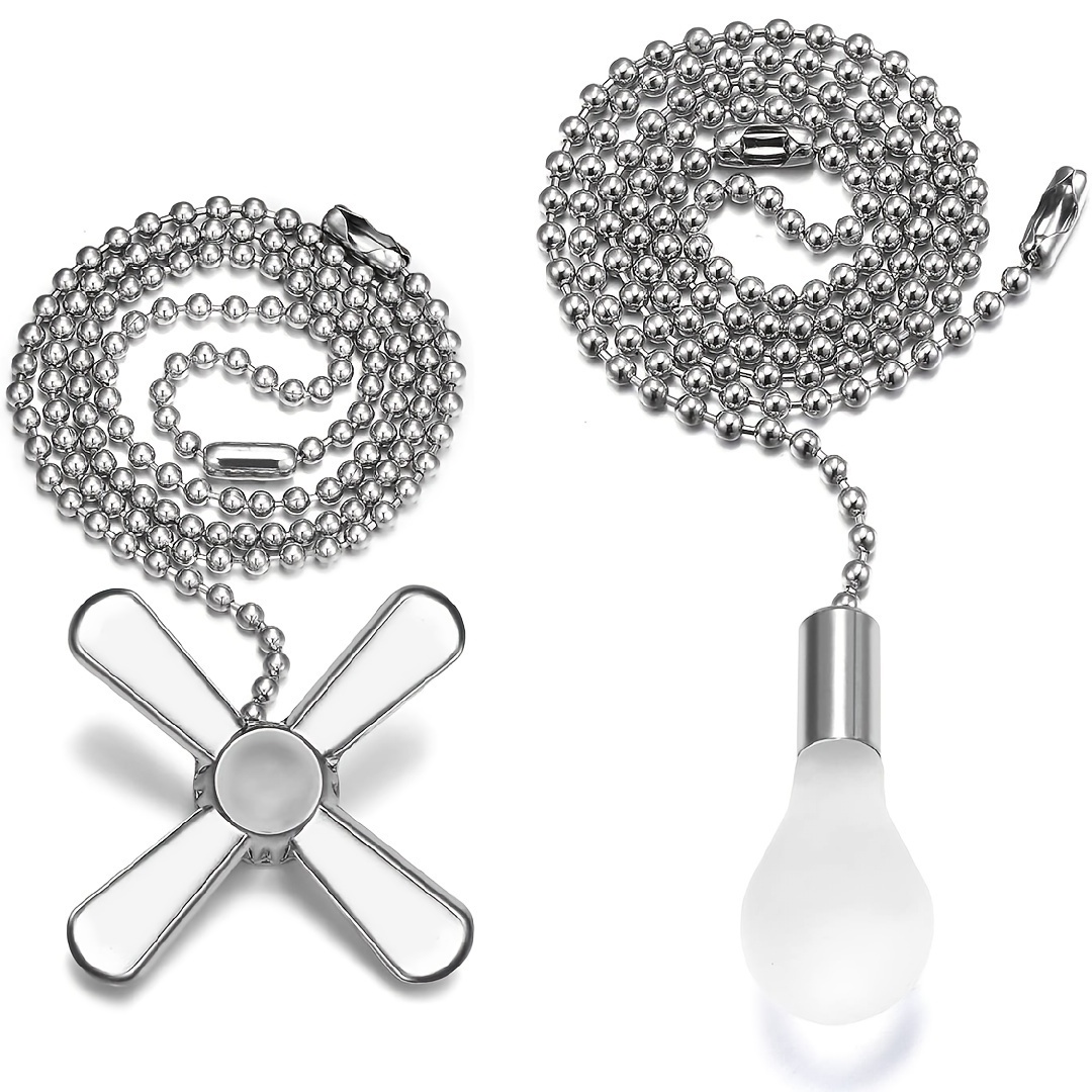 Ceiling Fan Pull Chain Extender With Decorative Frosted Glass Bulb - Fits All Standard Diameter Ceiling Fans And Light Fixtures