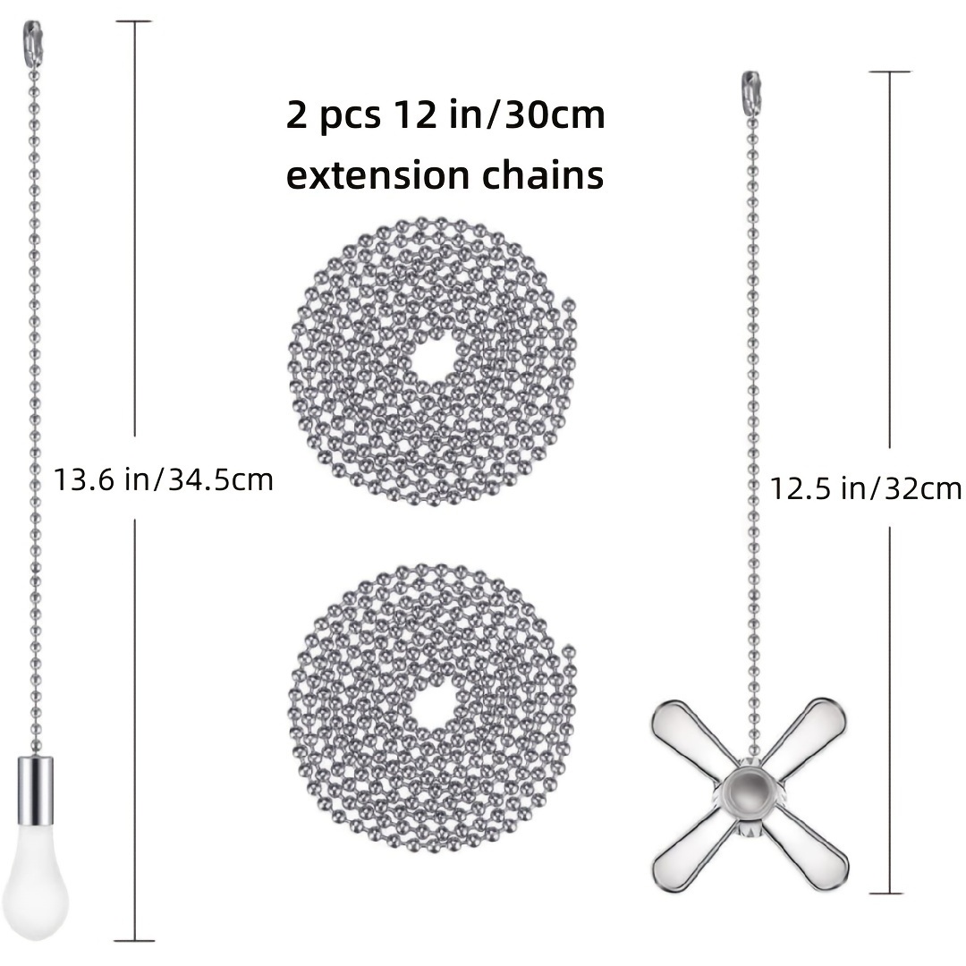 Ceiling Fan Pull Chain Extender With Decorative Frosted Glass Bulb - Fits All Standard Diameter Ceiling Fans And Light Fixtures