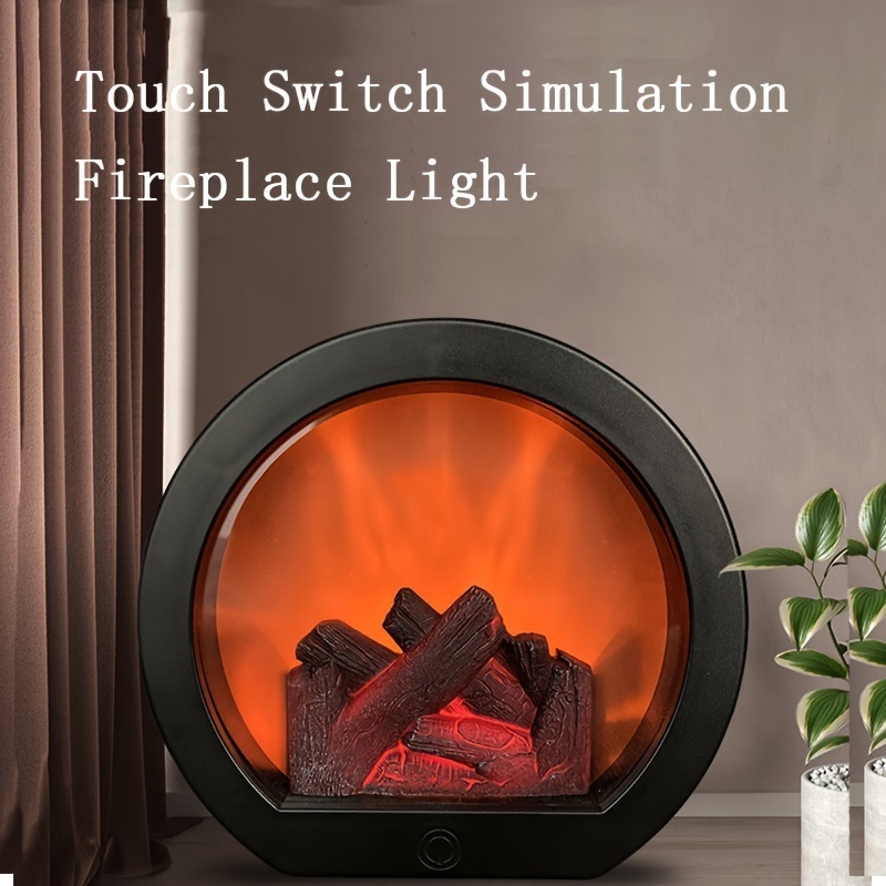 Fired Fireplace Wind Lamp Intelligent Touch Switch Simulation Of Charcoal Ornaments(excluding Batteries)