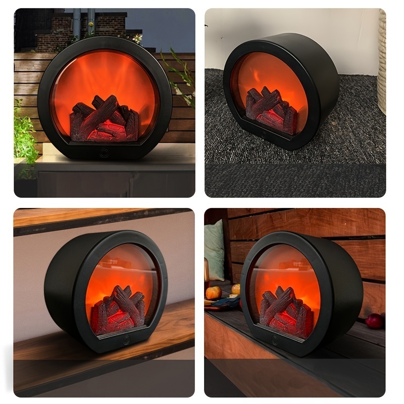 Fired Fireplace Wind Lamp Intelligent Touch Switch Simulation Of Charcoal Ornaments(excluding Batteries)