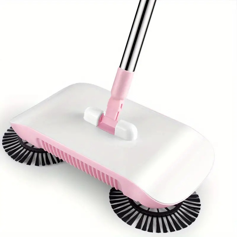 Stainless Steel Sweeping Machine Hand Push Broom Dustpan Automatic Sweeper Spinning Cordless Push Power Broom