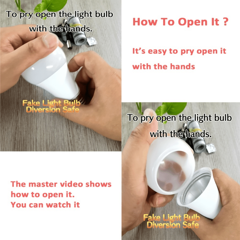 Lightbulb Diversion Safe Hidden Secret Compartment to Hide Money, Jewelry Small Items | Small Container