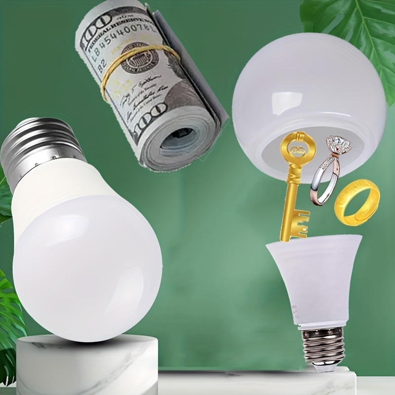 Lightbulb Diversion Safe Hidden Secret Compartment to Hide Money, Jewelry Small Items | Small Container