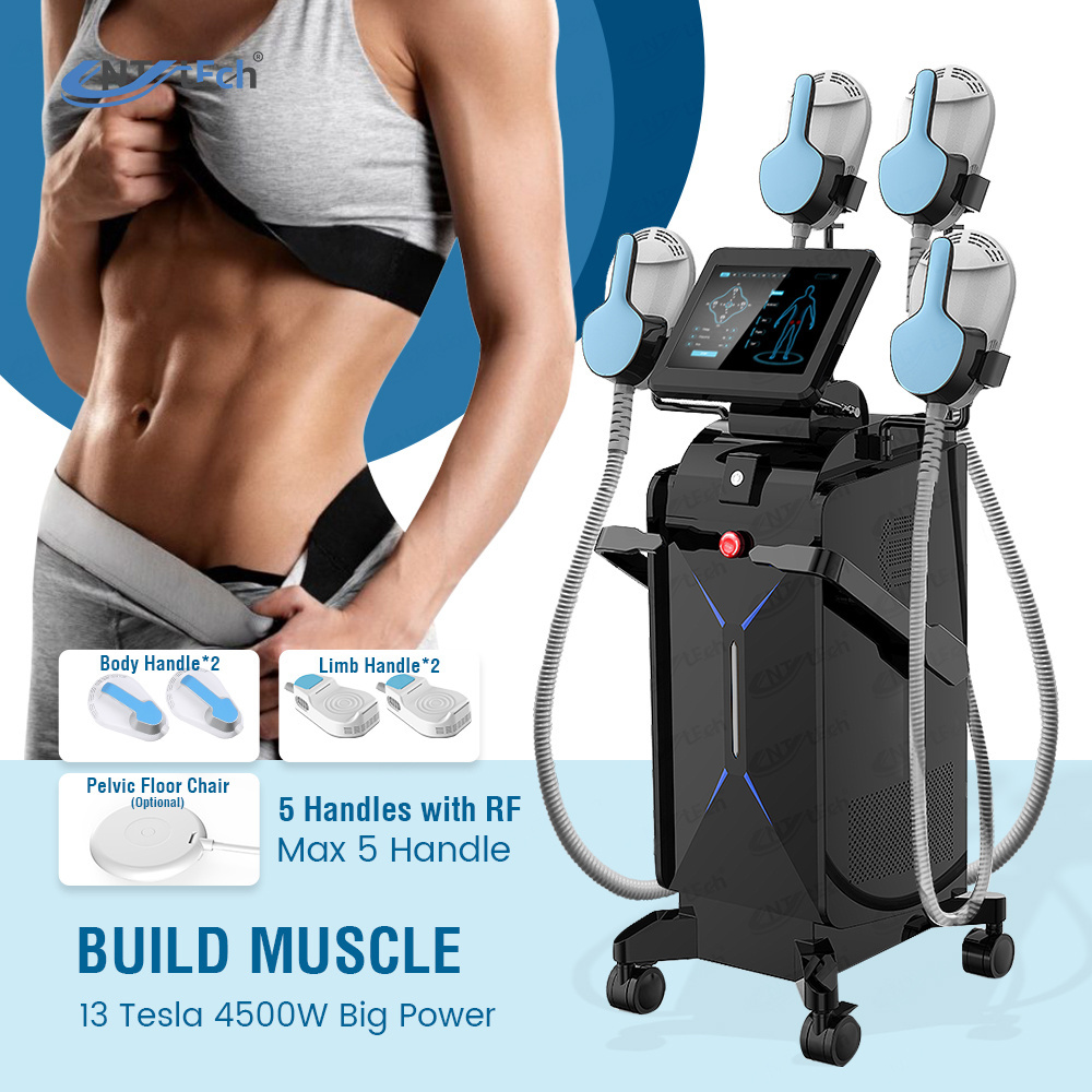 EMS body slimming muscle shaping 5 handles ems weight loss sculpting machine with rf