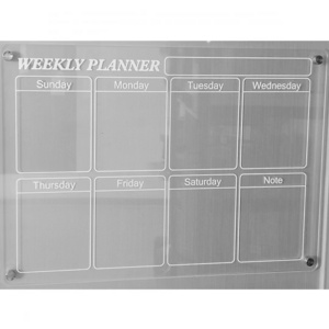 Wholesale Acrylic Calendar Acrylic Message Board Dry Erase Board Week Magnetic Notepad Calendar for Fridge