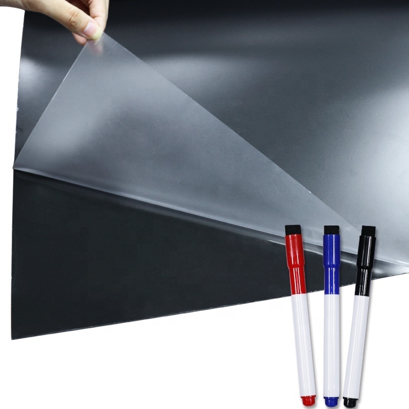 90 x 60 cm x 0.6 mm Self-adhesive Dry Erase Hold Magnets Roll Up Soft Magnetic Whiteboard Sticker for Wall