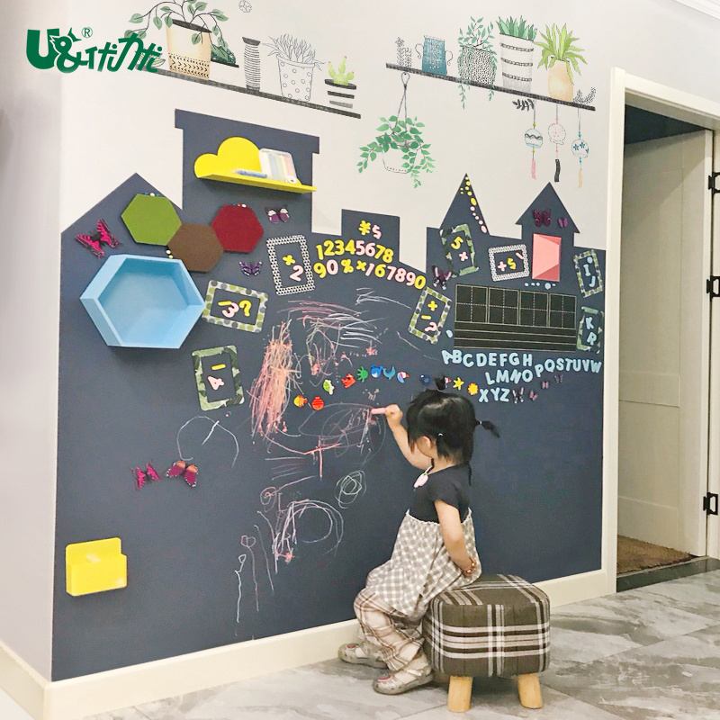 Custom Size and Shape Green Gary Self Adhesive Flexible Magnetic Chalk Blackboard