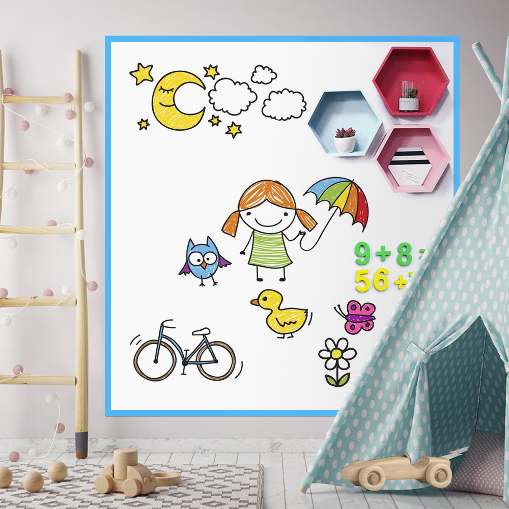 Self Adhesive White Board Paper Dry Erase Wall Stickers Roll Message Board Wallpaper Decal for School Office Home Kid Art