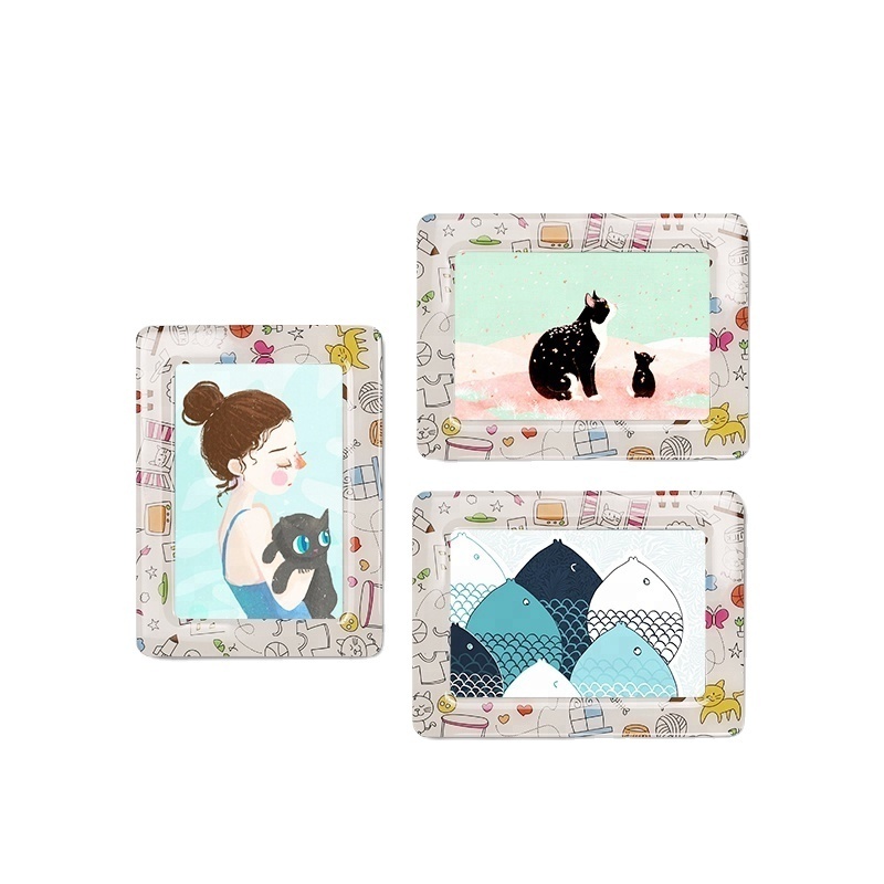 Double Layer Self Adhesive Photo Frame Durable Fridge Wall Sticker Magnetic Crystal Photo Frame