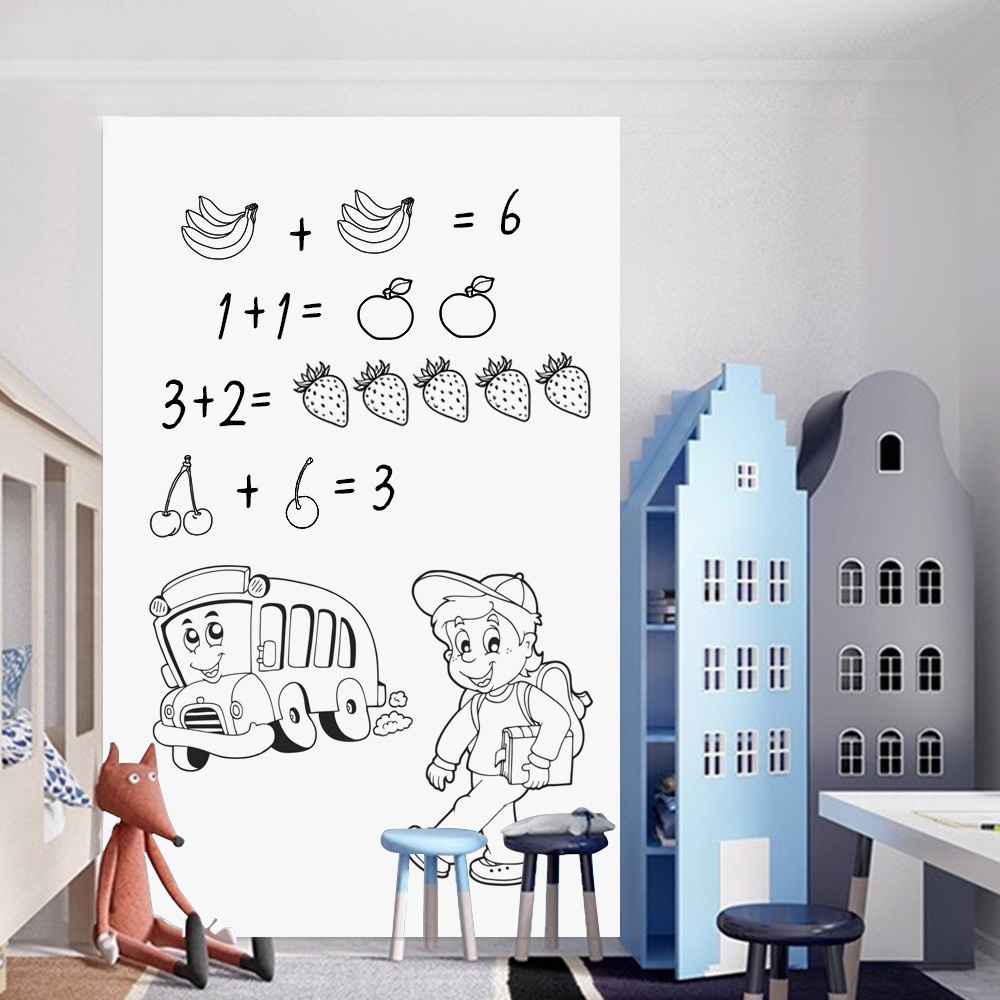 Self Adhesive White Board Paper Dry Erase Wall Stickers Roll Message Board Wallpaper Decal for School Office Home Kid Art