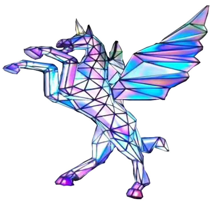 3d motif led RGB Pegasus modelling Christmas decoration geometry fly horse animal artist outdoor landscape lamp sculpture light