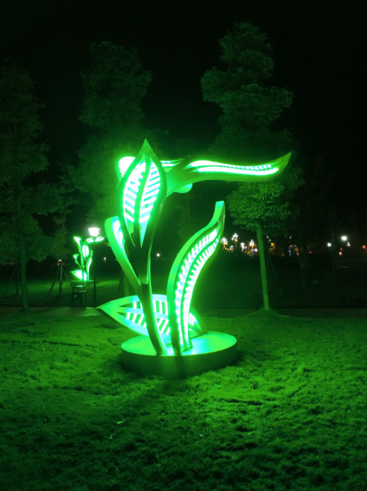 3d led motif OUTDOOR UNUSUAL SCULPTURE modelling art deco lamp High quality customization laser light landscape pathway lighting