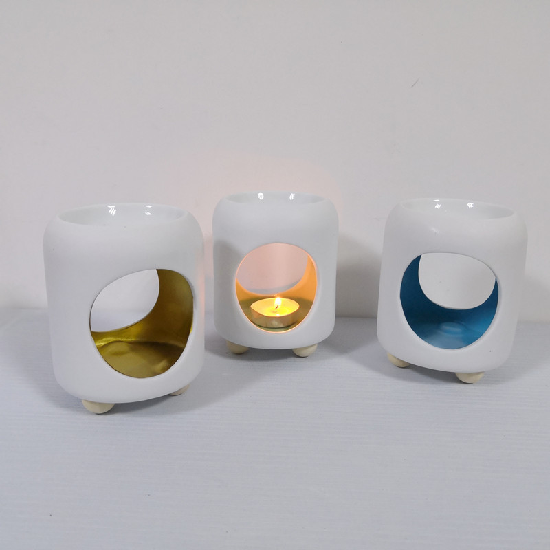 White  wax burner Ceramic Tealight Candle Holder Oil Burner  Essential Oil Incense Aroma Furnace Home Decoration Romantic