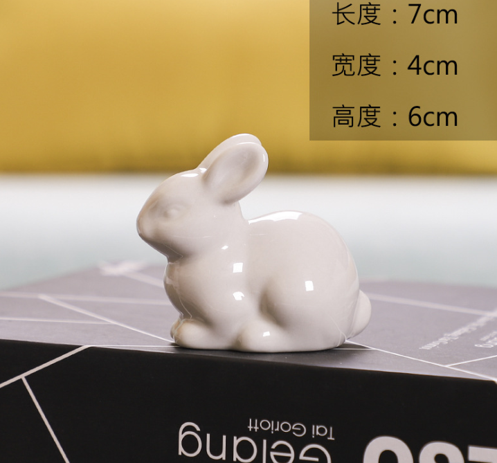 Elephant Figurine Craft Ceramics Wholesale Animal Home Decoration Hand Made Porcelain White Folk Art Mascot Glazed 5-7 Days