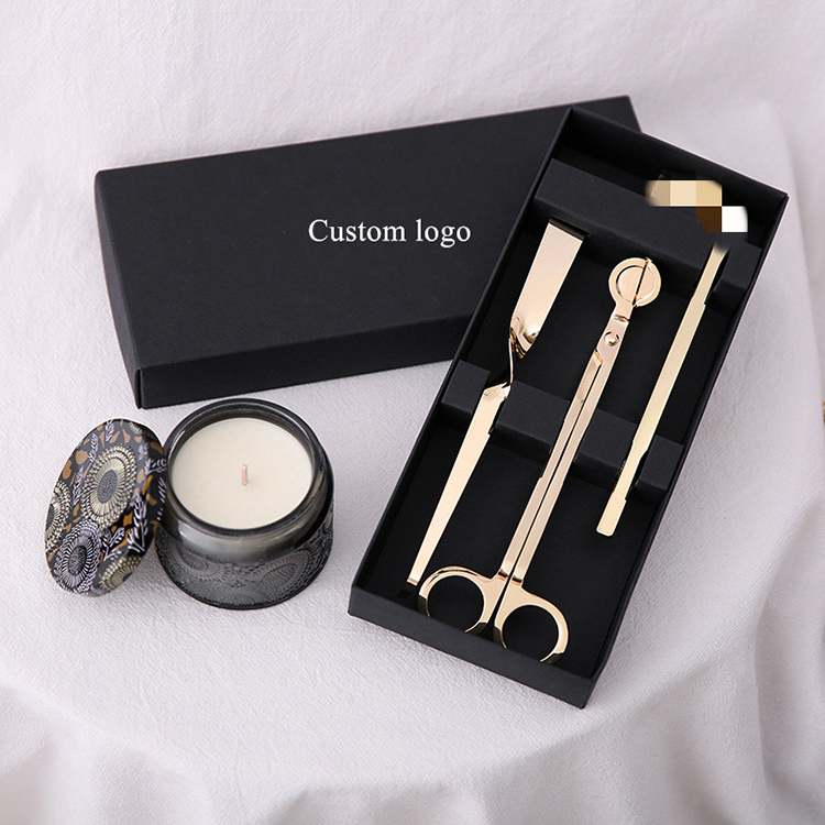 Custom Gold Candle Care Accessory Tool Kit Trimmer Stainless Steel Candle Snuffer Set