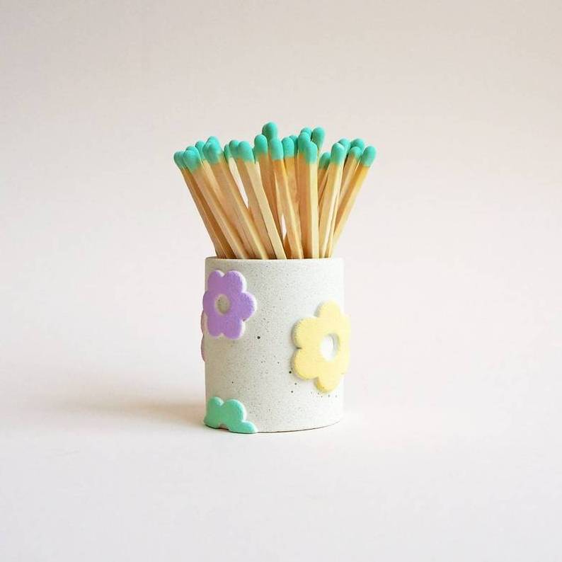 Petal Matchstick Pot long match jar custom matchstick holder  waterproof match holder