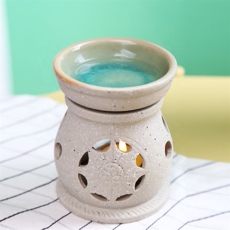 Personalized luxury  wax  burner incense  Wholesale new design hollow out shape ceramic  oil  ceramic aroma  burner  with candle