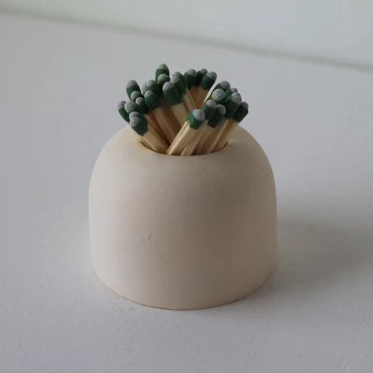 custom matchstick holder Simple Ceramic Match Striker with Matches for home decoration