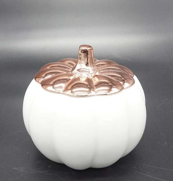 UOBOBO ceramic container pumpkin lid Candle holder Scented Soy wax White Candles jar for Home  decoration