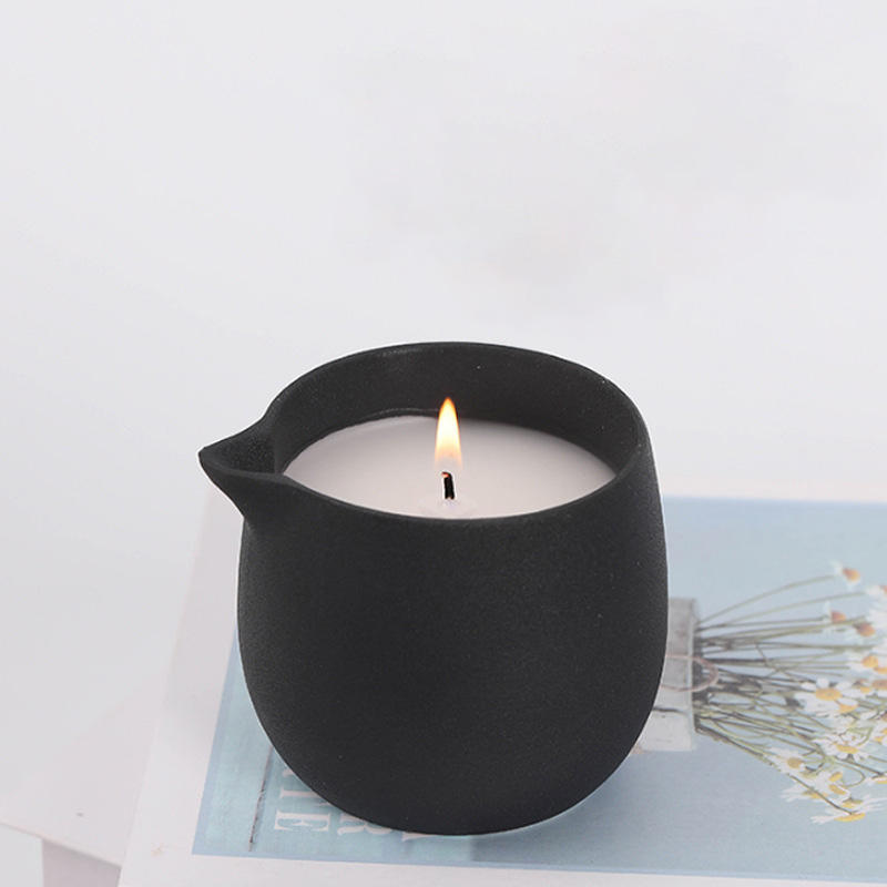 UOBOBO ceramic candle vessel massage oil candle jar vessel with pouring spout