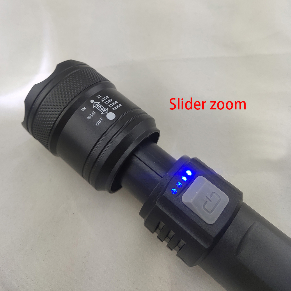 Hot Sale Portable USB Charging Long Range hand torch light Zoomable Strong Light Flashlight for Hiking Biking Camping