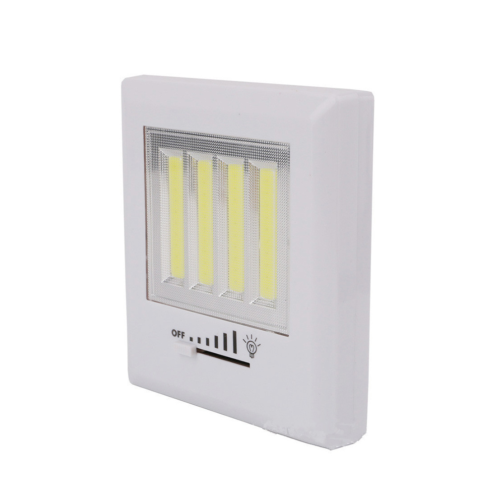 Smart light switch dimmer 2 COB Dimmer LED Night light Switch Plate for Room, AAA Battery Operated Time delay function