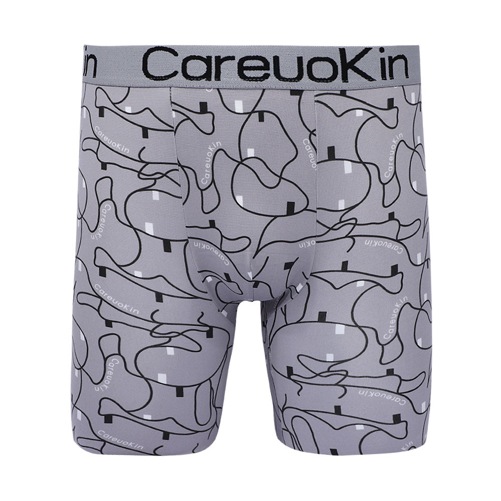 Wide logo high stretch waistband Careuokion men long boxer sports briefs print mid rise underwear for male A1753