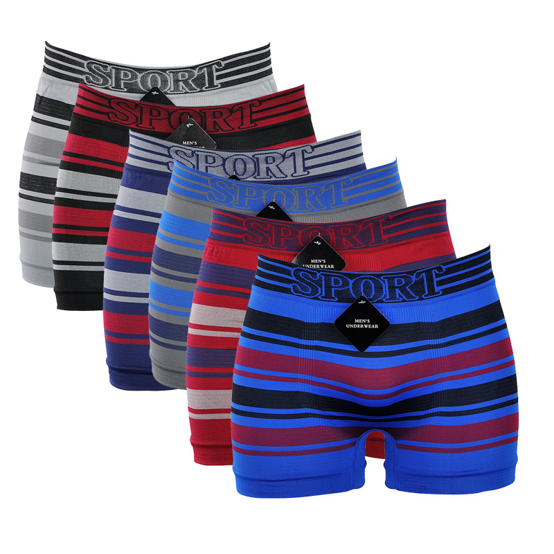 Ready to Ship Men's boxers underwear for men  high quality striped seamless briefs logo custom SPORT A0447